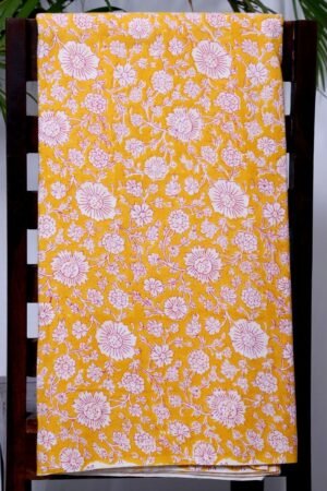 PURE COTTON HAND BLOCK FLORAL PRINTED FABRICS ,SOLD BY THE METER