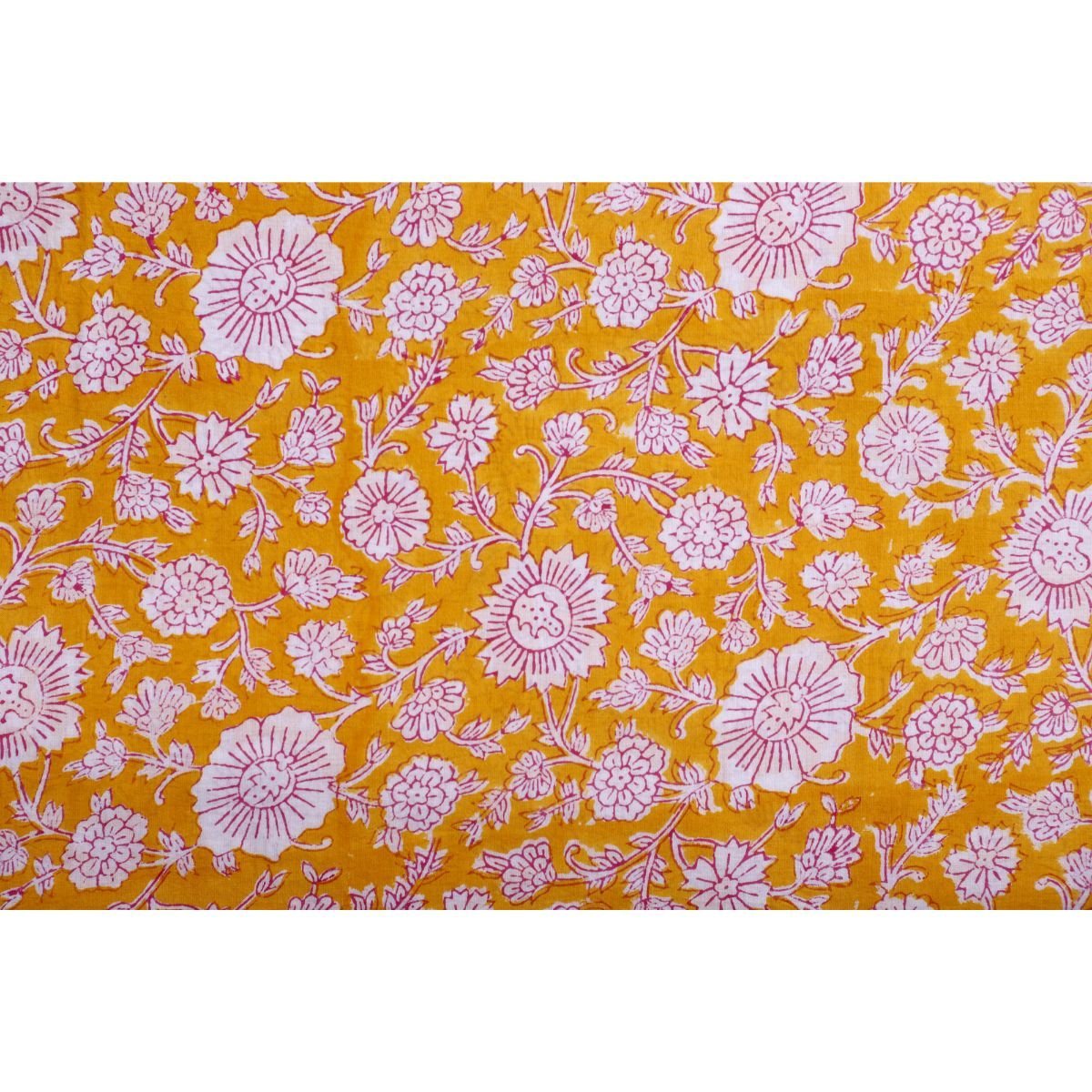 PURE COTTON HAND BLOCK FLORAL PRINTED FABRICS ,SOLD BY THE METER - Image 5