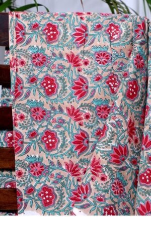 COTTON HAND BLOCK PRINTS FABRICS ,SOLD BY THE METER.