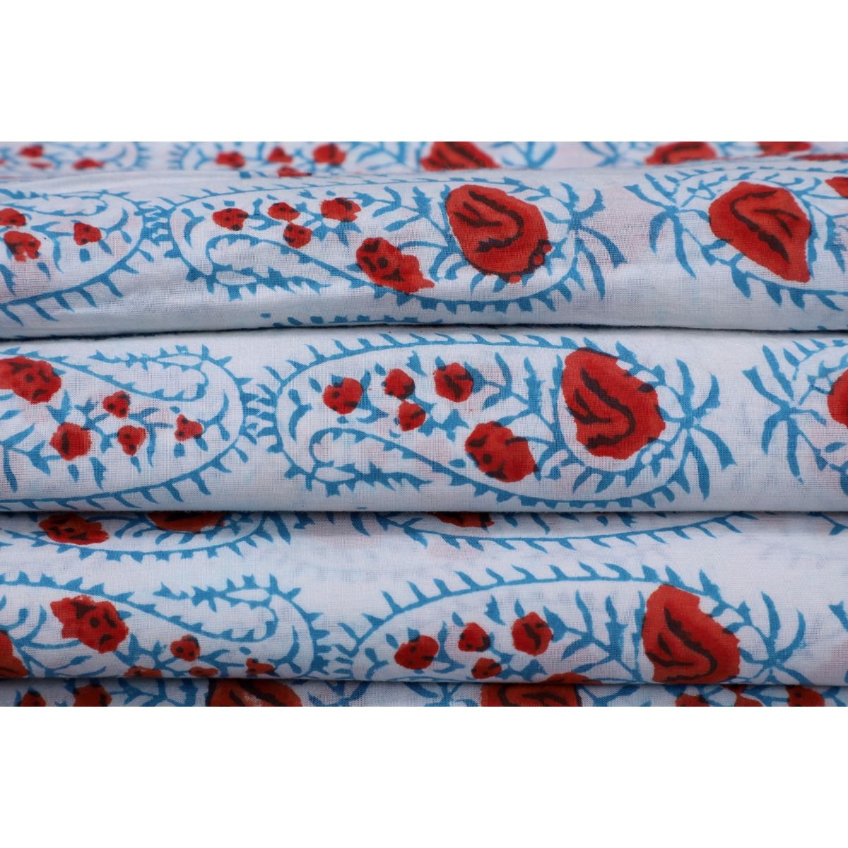 PURE 100 % COTTON HAND BLOCK FABRICS ,SOLD BY THE METER. - Image 4