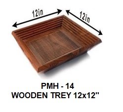 WOODEN SERVING TRAY FOR TEA ,COFFEE AND TABLE DECOR (12 X 12 INCH)