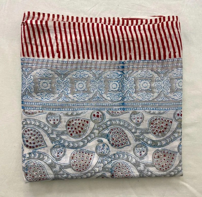 COTTON HAND BLOCK SCARF MADE WITH NATURAL COLOUR - Image 3