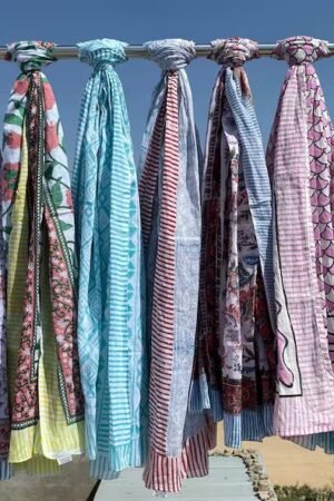 COTTON HAND BLOCK SCARF MADE WITH NATURAL COLOUR