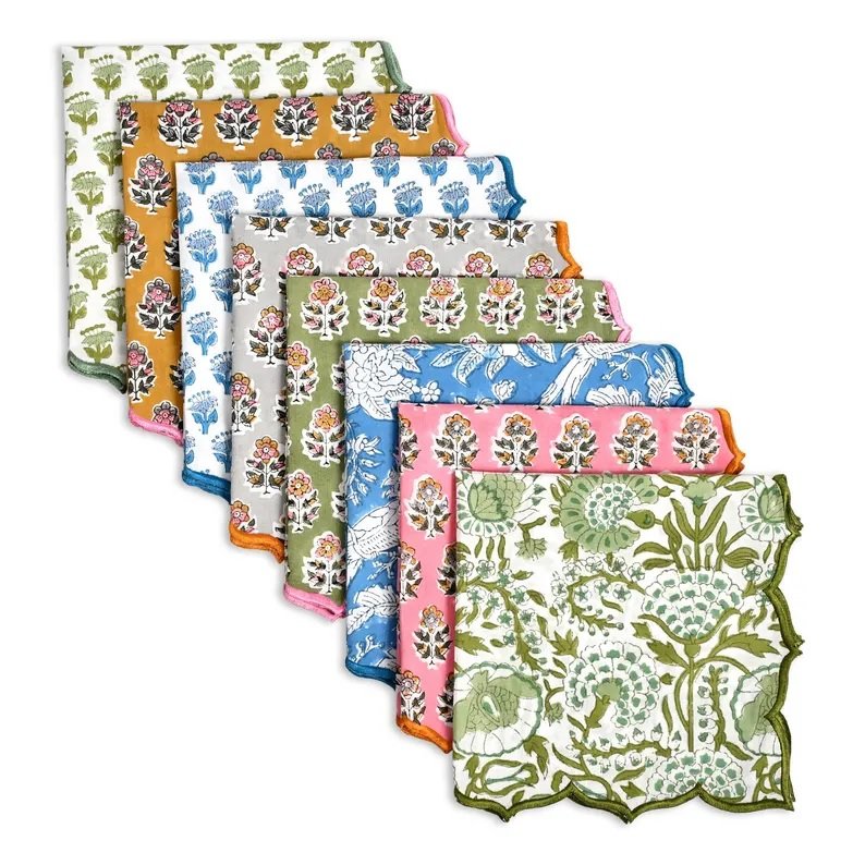Pure Cotton Embroidered Scallop Napkins - Image 5
