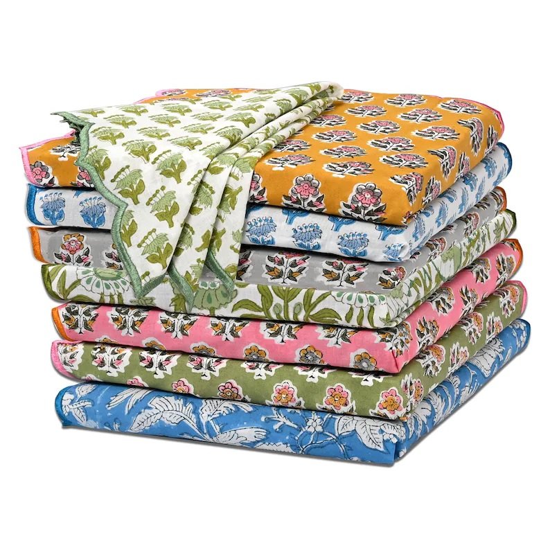 Pure Cotton Embroidered Scallop Napkins